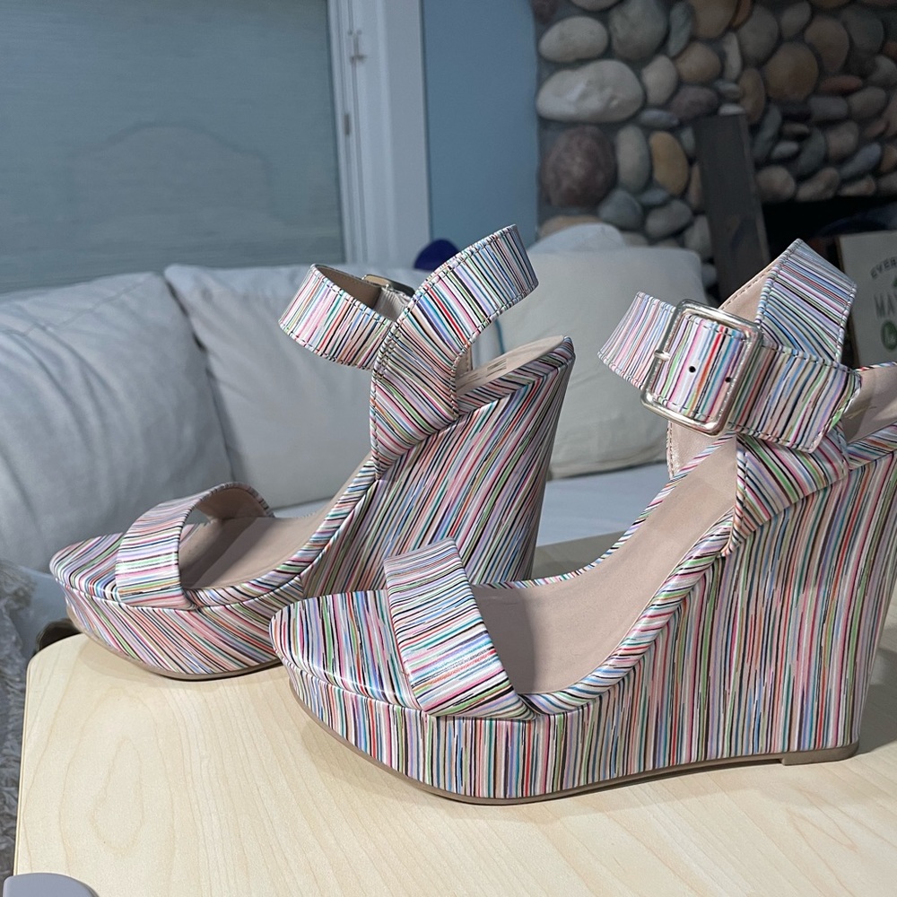 Mix No 6 Jordie Rainbow Wedge Sandals, 7.5